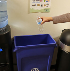 recycling bottle 1 Person recycling