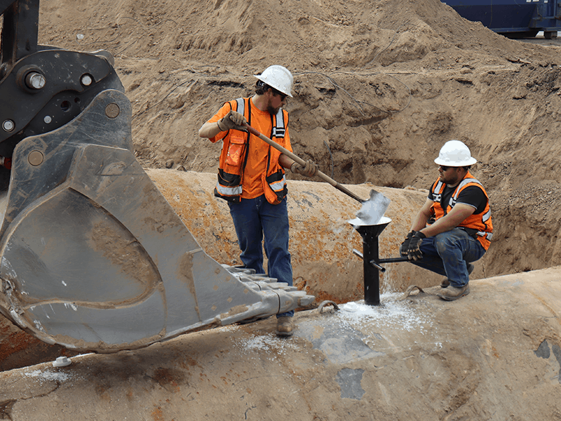 Inerting tank, old tank removal